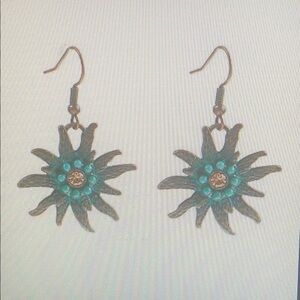 Elegant Turquoise Floral Earrings